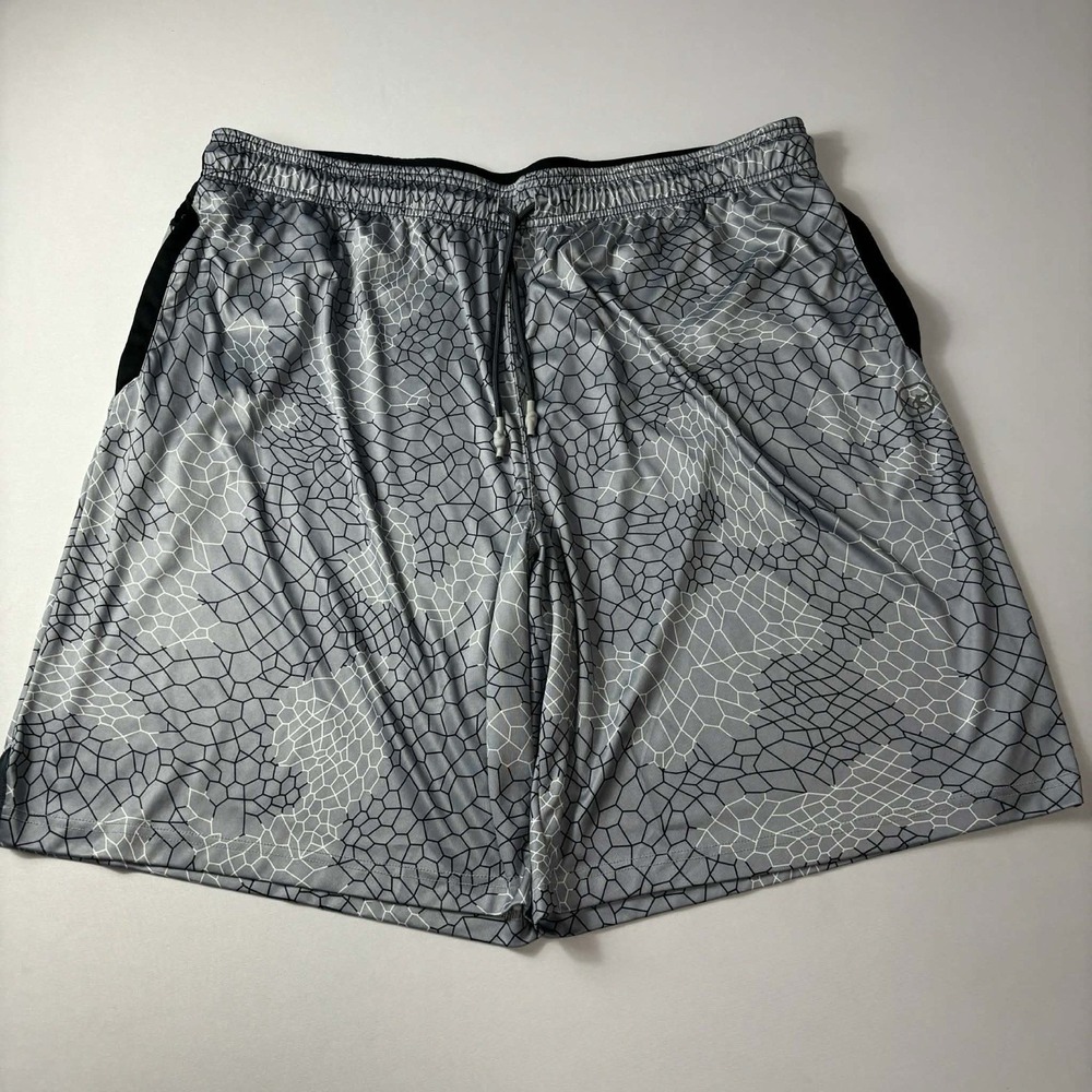 AND1 Athletic Shorts Men 3XL Gray Black Gym Workout Lightweight Activewear